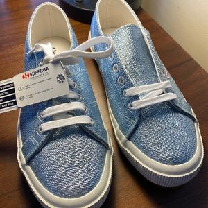Superga Blue Glitter Sneakers